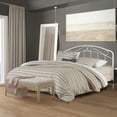 thumbnail image 1 of Hillsdale Furniture Jolie Arched Scroll Metal Full/Queen Headboard in Textured White with Black Metal Bed Frame, 1 of 10