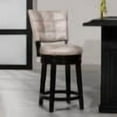 thumbnail image 1 of Hillsdale Furniture Kaede Black Wood and Faux Leather Counter Height Swivel Stool, Weathered Gray, 1 of 8