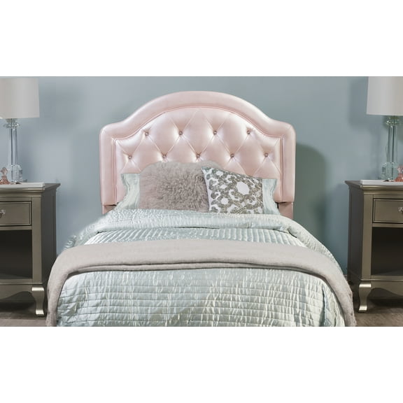 Hillsdale Furniture Karley Tufted Faux Leather Full Headboard, Embossed Pink