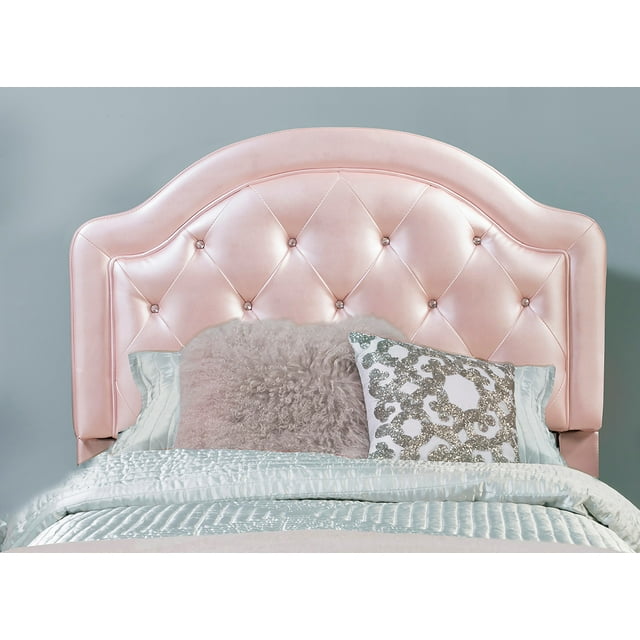 Hillsdale Furniture Karley Tufted Faux Leather Twin Headboard, Embossed Pink
