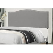 Hillsdale Furniture Kiley Full/Queen Upholstered Arched Headboard with Nailhead Trim, Glacier Gray