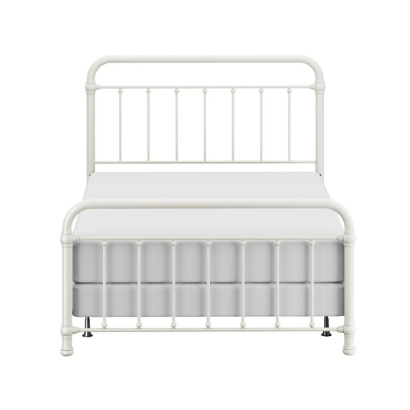 Hillsdale Furniture Kirkwood Classic Metal Full Bed with Frame, Soft White