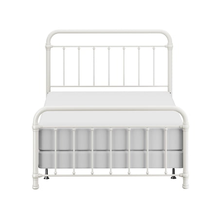 Hillsdale Furniture Kirkwood Classic Metal Queen Bed with Frame, Soft White