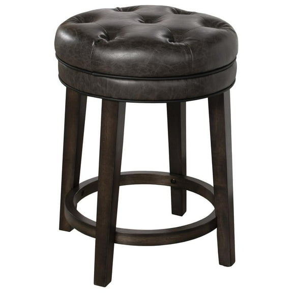 Hillsdale Furniture Krauss Wood Backless Counter Height Swivel Stool, Charcoal Gray