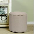 thumbnail image 1 of Hillsdale Furniture Laura Round Backless Upholstered Vanity Stool, Linen Gray, 1 of 2