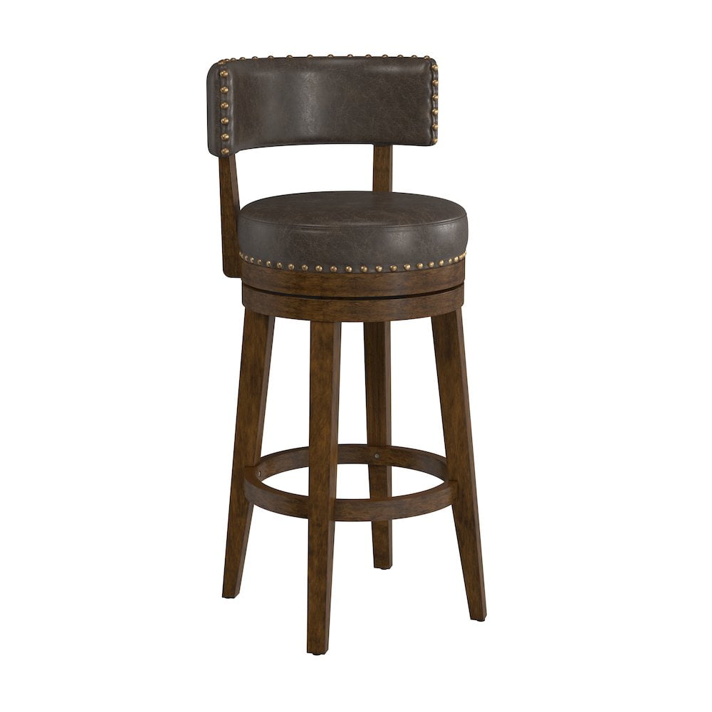 Hillsdale Furniture Lawton Wood Bar Height Swivel Stool Walnut