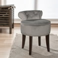 thumbnail image 1 of Hillsdale Furniture Lena Wood and Upholstered Vanity Stool, Gray Velvet, 1 of 4