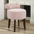 thumbnail image 1 of Hillsdale Furniture Lena Wood and Upholstered Vanity Stool, Pink Velvet, 1 of 12
