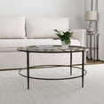 thumbnail image 1 of Hillsdale Furniture Marsala Glass-Top Metal Coffee Table, Gray with Brown Rub, 1 of 13