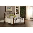 thumbnail image 1 of Hillsdale Furniture Matson Arched Black Metal Full Bed with Cherry Wood Posts, 1 of 10