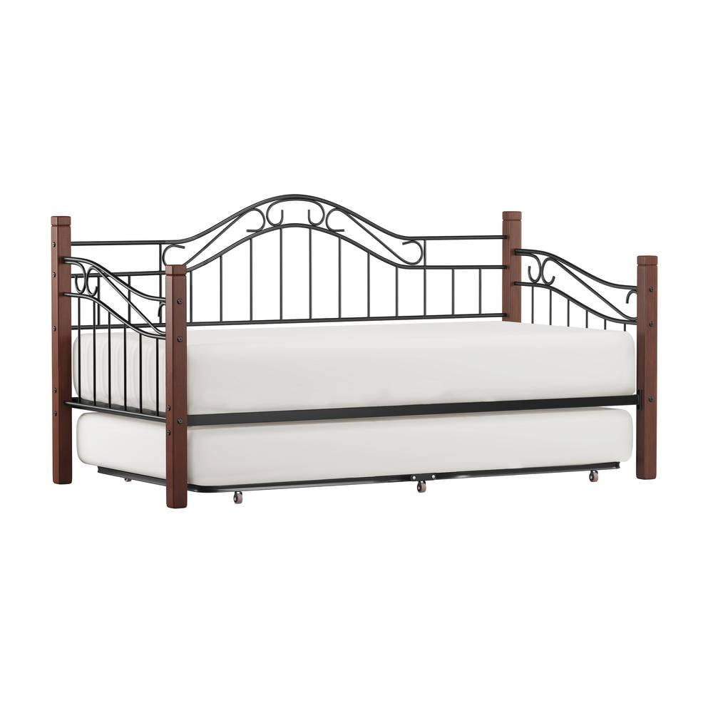 Hillsdale Furniture Matson Wood and Metal Daybed with Trundle, Black