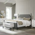 thumbnail image 1 of Hillsdale Furniture McArthur Metal Upholstered King Bed, Matte Black with Gray Fabric, 1 of 10