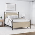 thumbnail image 1 of Hillsdale Furniture McArthur Queen Metal and Upholstered Bed, Bronze with Linen Stone Fabric, 1 of 13
