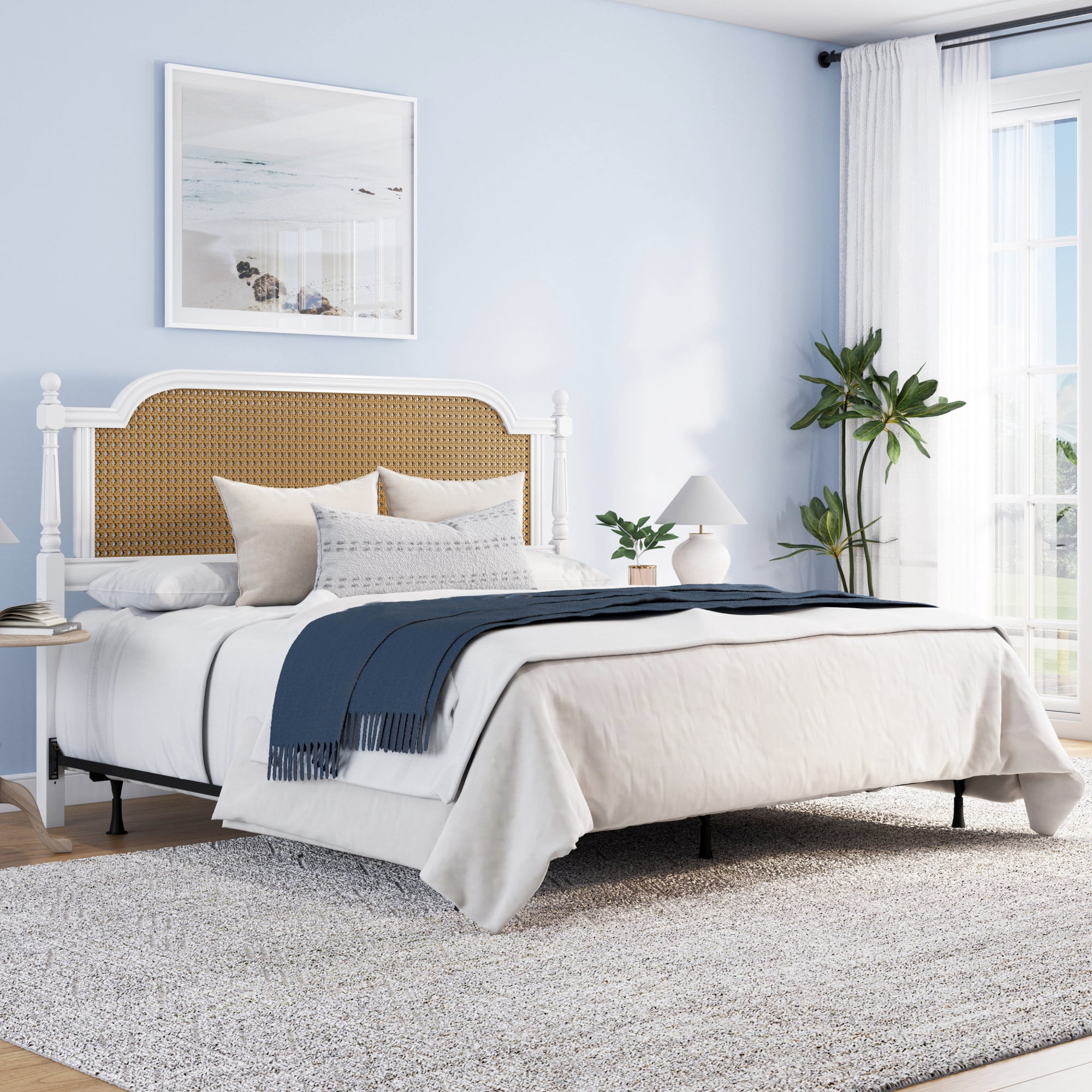Hillsdale Furniture Melanie King Headboard with Metal Frame, White