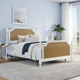 thumbnail image 1 of Hillsdale Furniture Melanie Wood and Cane Queen Bed, White, 1 of 18