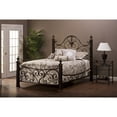 thumbnail image 1 of Hillsdale Furniture Mikelson Classic Metal Four-Poster Bed, Queen, Antique Brown, 1 of 3