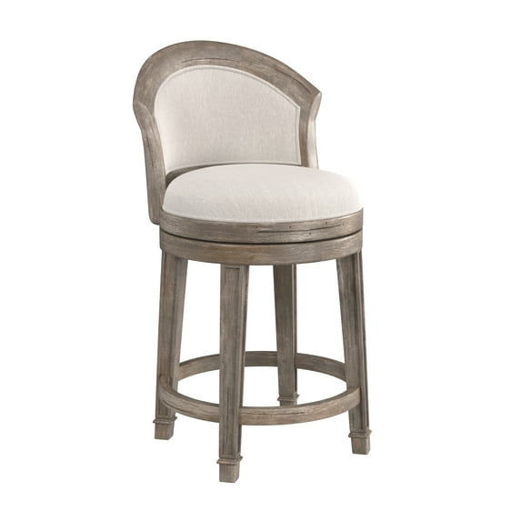 Hillsdale Furniture Monae Wood Upholstered Counter Height Swivel Stool, Distressed Dark Gray