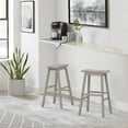 thumbnail image 1 of Birch Harbor Moreno Wood Backless Bar Height Stool, Distressed Gray, 1 of 7