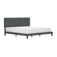 thumbnail image 1 of Hillsdale Furniture Muellen Upholstered Platform King Bed with 2 Dual USB Ports, Graphite Gray Vinyl, 1 of 5