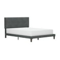 thumbnail image 1 of Hillsdale Furniture Muellen Upholstered Platform Queen Bed with 2 Dual USB Ports, Graphite Gray Vinyl, 1 of 9