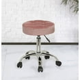 thumbnail image 1 of Hillsdale Furniture Nora Tufted Backless Adjustable Metal Vanity/Office Stool, Dusty Pink Velvet, 1 of 9
