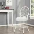 thumbnail image 1 of Hillsdale Furniture O'Malley Celtic Circle Back Metal Vanity Stool, White with White, 1 of 11