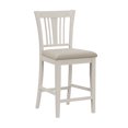 thumbnail image 1 of Hillsdale Furniture Pebblebrook Wood Slat Back Counter Height Stool, White Wire Brush, 1 of 14