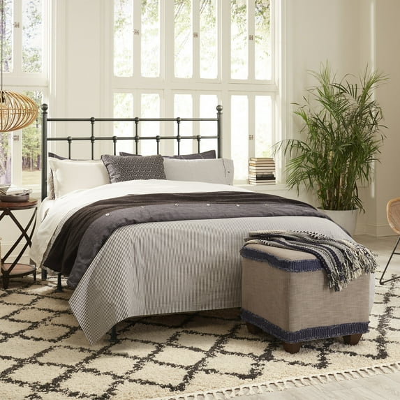 Hillsdale Furniture Providence Metal Full/Queen Bed with Headboard with Spindle Design, Aged Pewter