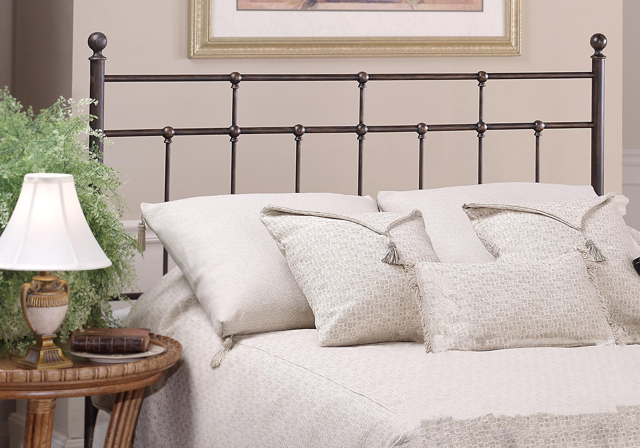 Hillsdale Furniture Providence Metal King Headboard, Antique Bronze