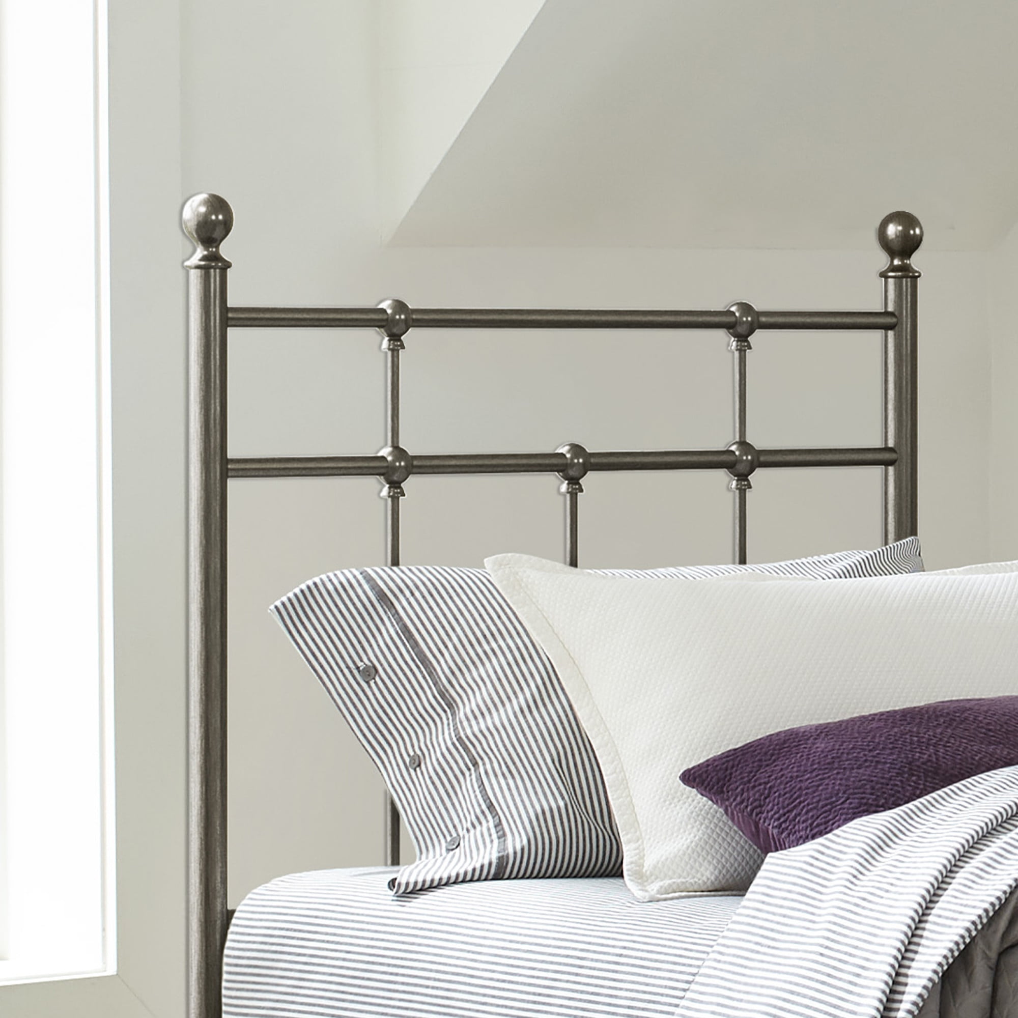Pewter cheap metal headboard
