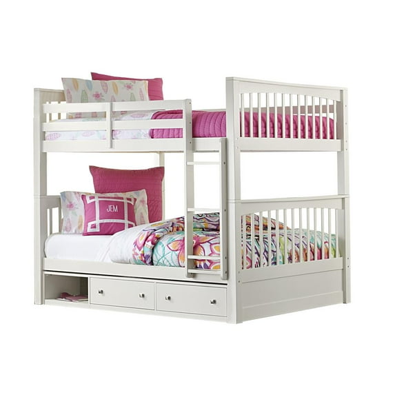 Hillsdale Furniture Pulse Full Over Full Bunk Bed with Storage, White