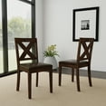 thumbnail image 1 of Hillsdale Furniture Spencer Wood X-Back Dining Chair, Set of 2, Dark Espresso Wire Brush, 1 of 5