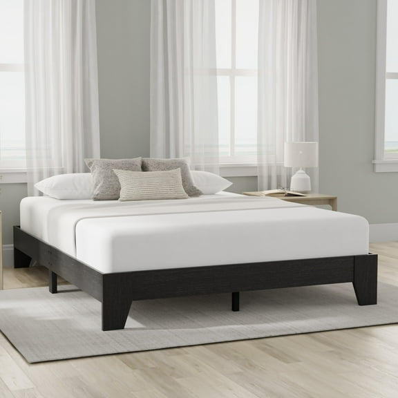 Hillsdale Furniture Sunridge Queen Wood Platform Bed, Black Oak