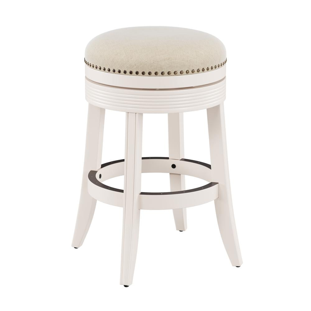 Hillsdale Furniture Tillman Wood Backless Counter Height Swivel Stool, White