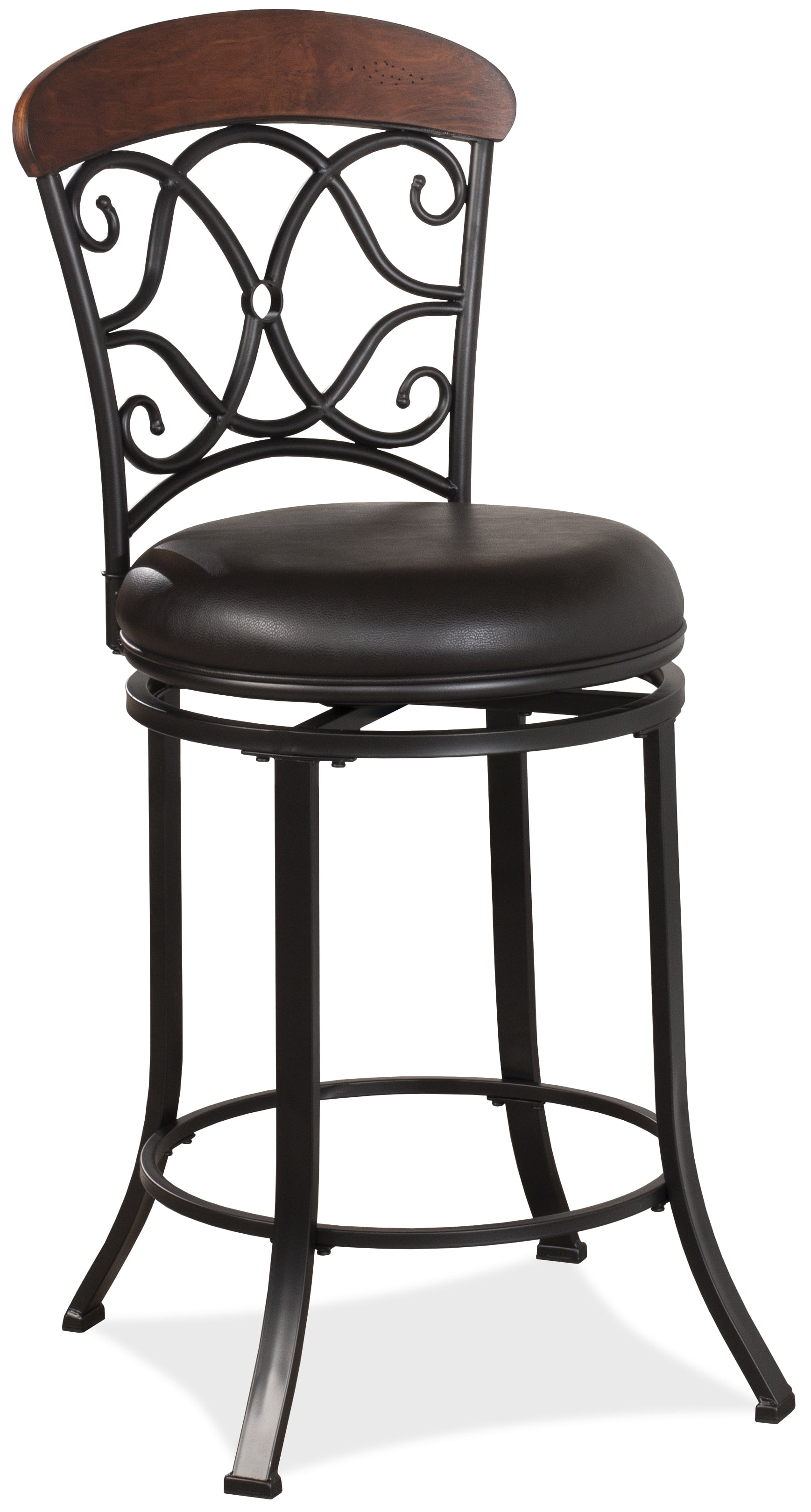 Hillsdale Furniture Trevelian Metal Swivel Counter Height Stool, Dark Coffee