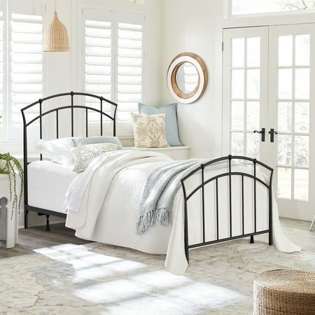 Hillsdale Furniture Vancouver Dark Antique Brown Metal Arched Twin Bed