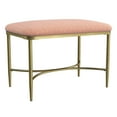 thumbnail image 1 of Hillsdale Furniture Wimberly Modern Backless Metal Vanity Stool, Gold with Coral Fabric, 1 of 14