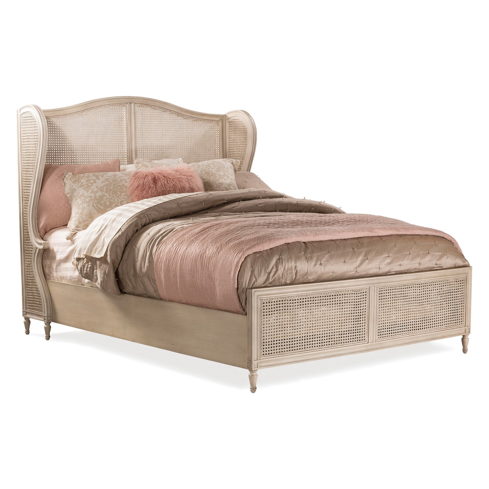 Sausalito King Bed with Wingback Headboard in Oiled Bronze