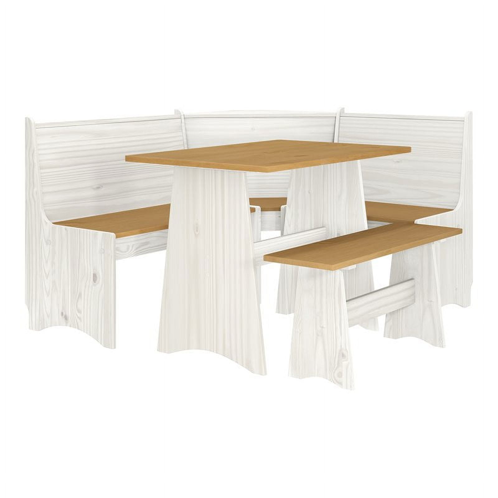 Hillsdale Gablewood 3-Piece Farmhouse Wood Dining Set in Honey/Washed White