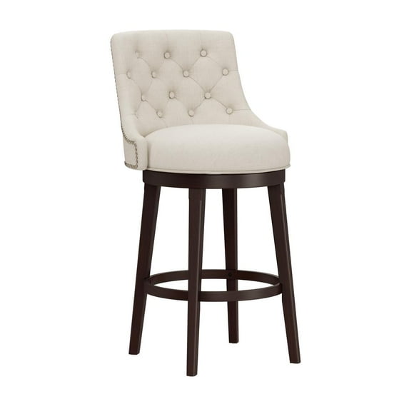 Hillsdale Halbrooke 30" Wood Transitional Bar Stool in Cream/Brown
