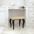 thumbnail image 1 of Hillsdale Hamilton Wood and Upholstered Backless Vanity Stool Burnished Oak, 1 of 14
