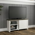thumbnail image 1 of Hillsdale Handerson 47 inch Wood TV Stand for Tv's up to 52", White with Dark Oak Top, 1 of 18