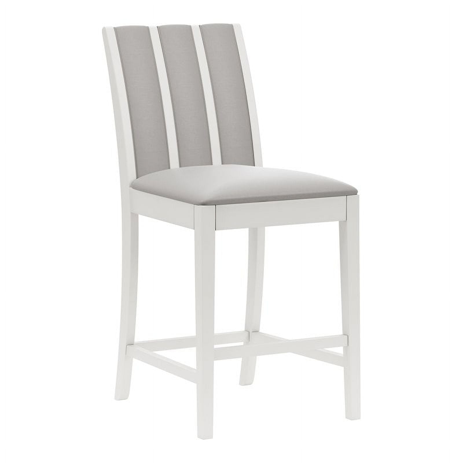 Hillsdale Iris 25.75" Wood Coastal Counter Stool in White/Gray