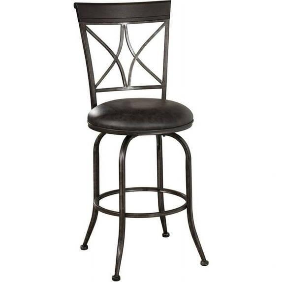 Hillsdale Killona 41.75" Metal Transitional Counter Stool in Antique Pewter Gray