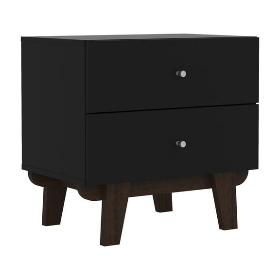Hillsdale Kincaid 2-Drawer Modern Wood Nightstand in Matte Black