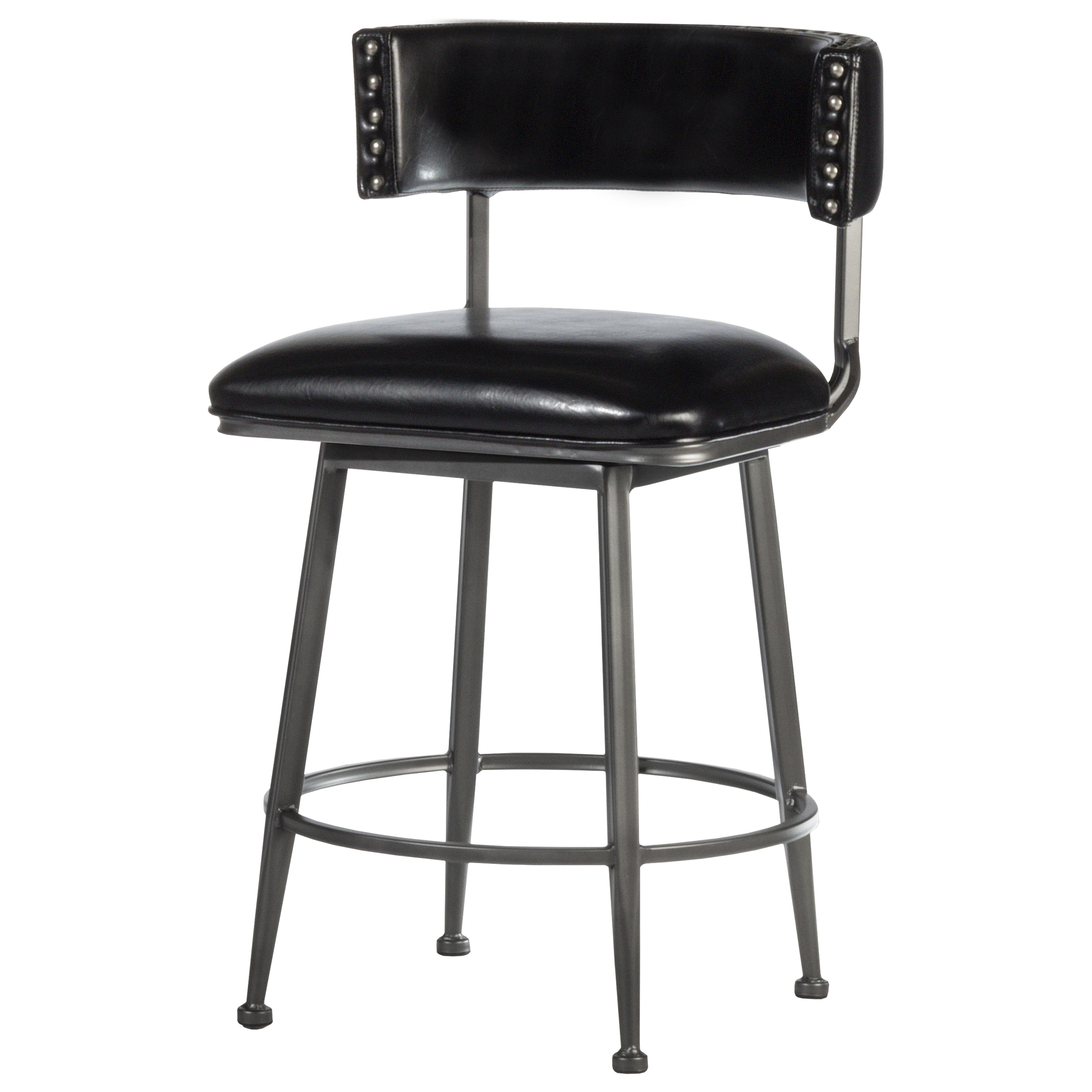 Hillsdale Kinsella 26 Metal Mid-Century Counter Stool in Gray/Charcoal