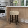thumbnail image 1 of Hillsdale Furniture Krauss Wood Backless Counter Height Swivel Stool, Dark Brown with Linen Stone, 1 of 12