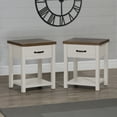 thumbnail image 1 of Hillsdale Lancaster Farmhouse Oak Top 1 Drawer Nightstand, Set of 2, Ivory, 1 of 20