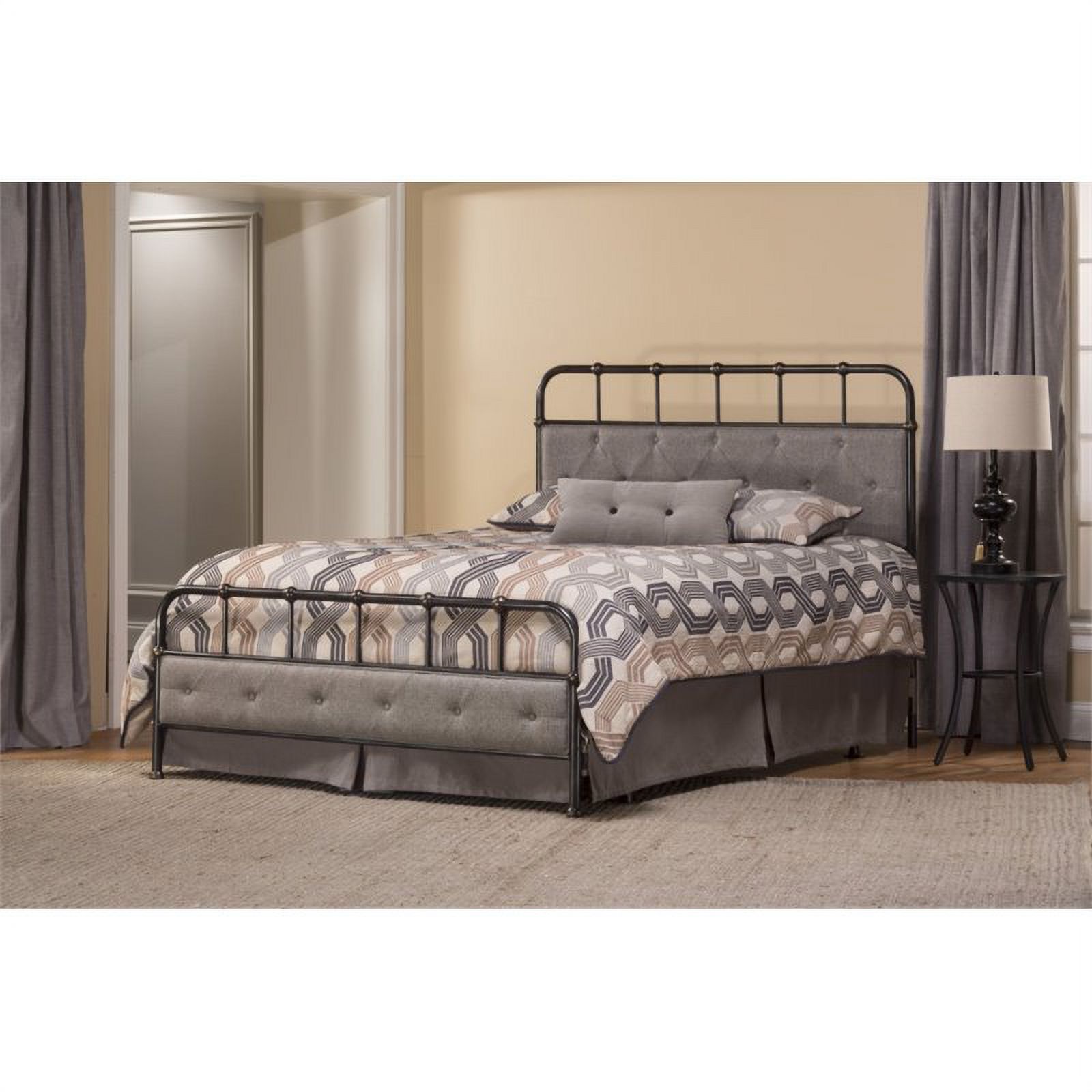Hillsdale Langdon Upholstered Full Panel Bed in Rubbed Black