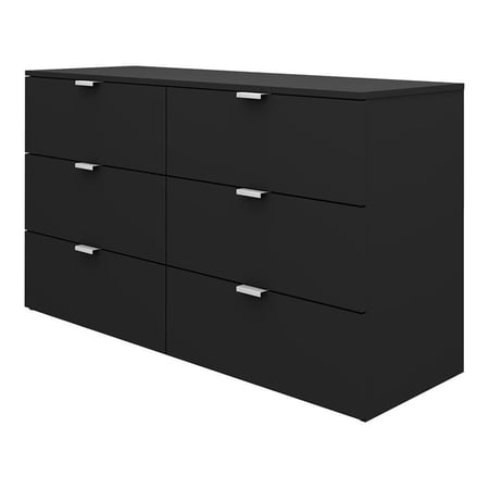 Hillsdale Delmar 6-Drawer Modern Wood Bedroom Dresser in Matte Black